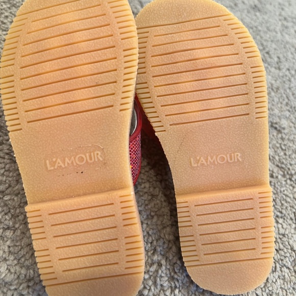 L’Amour Red Sandals for Toddler Girl- Never been worn size 7 - Picture 4 of 6